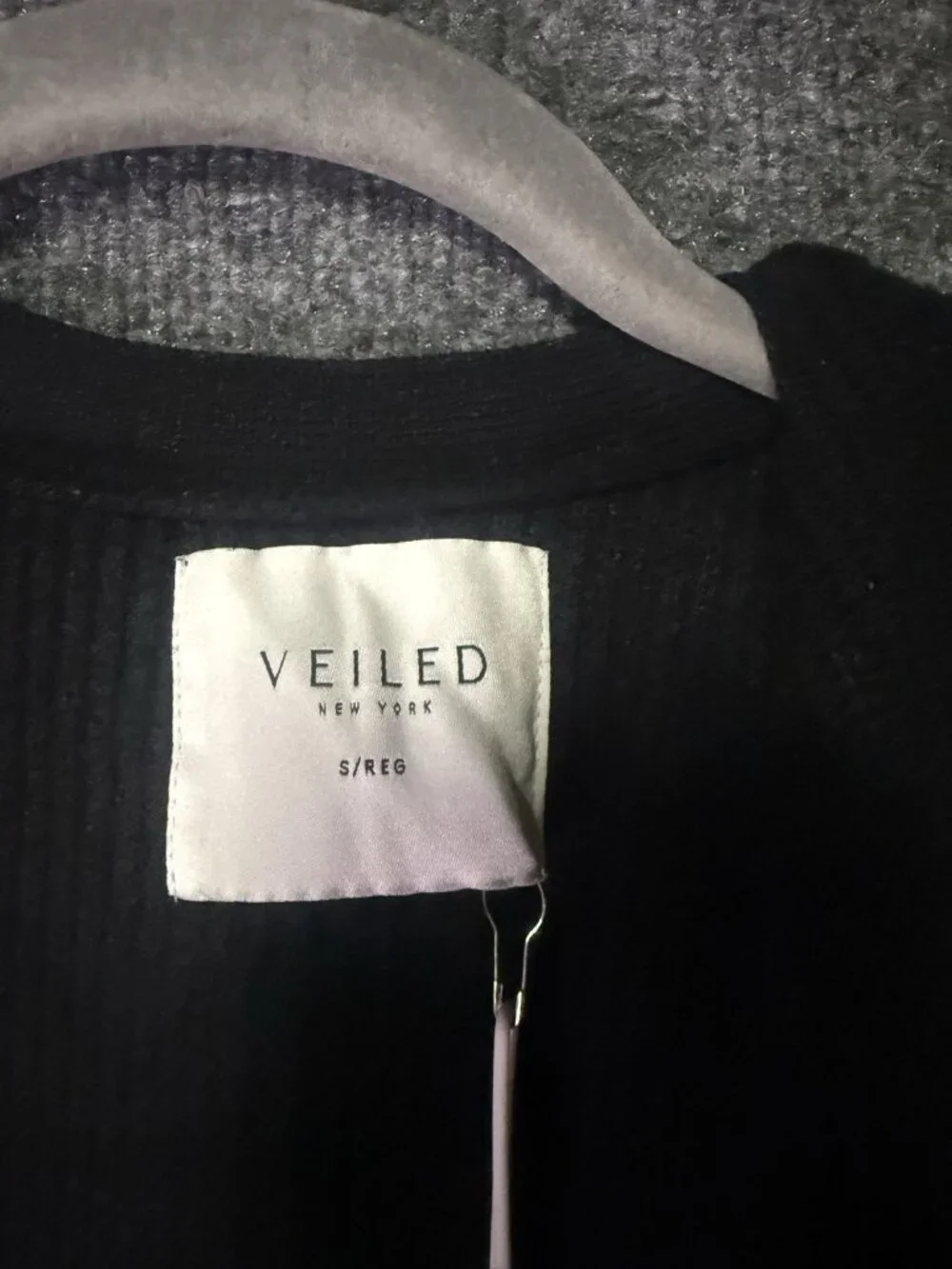 Veiled cardigan sweater